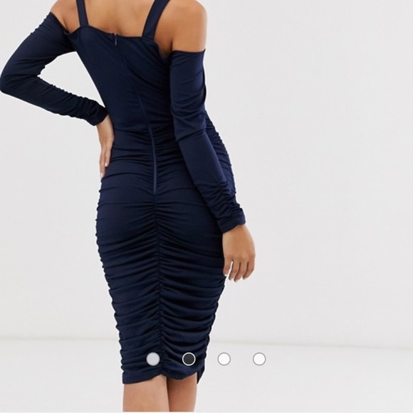 AX PARIS | Cold Shoulder Midi Dress Sz US 6 - Picture 2 of 6